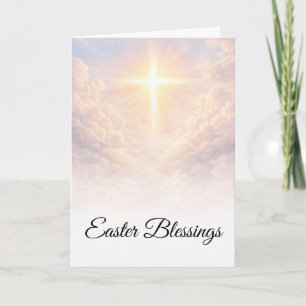 Easter Blessings Christian Cross Sunrise Greeting Card