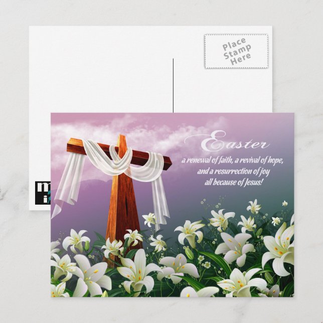 Easter Blessings. Christian Religious Easter  Holiday Postcard (Front/Back)