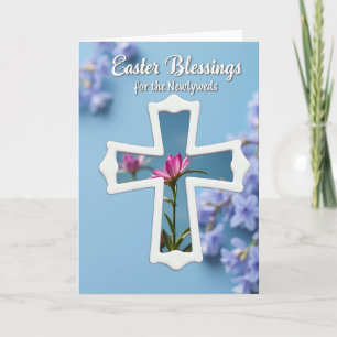 Easter Blessings Flower Cross Card