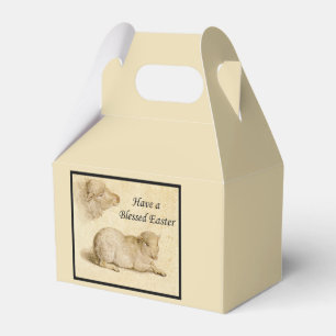 Easter Blessings Holbein's Resting Lamb Artwork Favor Box