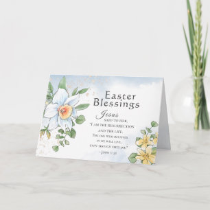 Easter Blessings John 11:25 Bible Verse Card