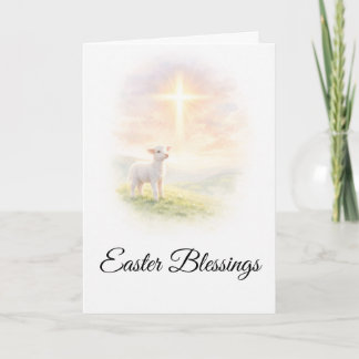 Easter Blessings Lamb of God Christian Easter Gree Card