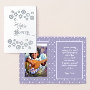 Easter Blessings. Little African American Angel Foil Card