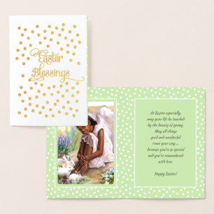 Easter Blessings. Little African American Angel Foil Card