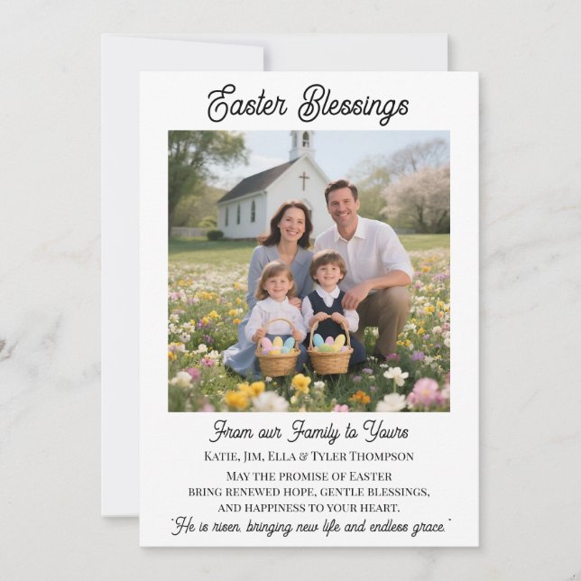 Easter Blessings  Personalized Photo Template (Front)