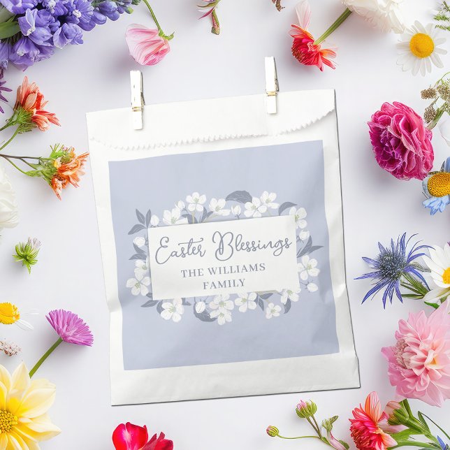 Easter Blessings Pretty Purple Floral Custom Favour Bag (Creator Uploaded)