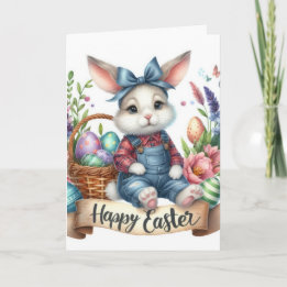 Easter Blossom Bunny Holiday Card