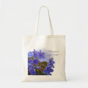 Easter Blue African Violets Tote Bag