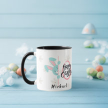 Easter Blue Bunny Personalized Mug