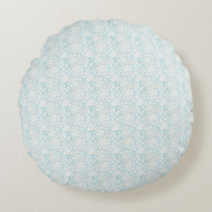Easter Blue Polka Seamless Fabric – Pastel Cute Round Pillow