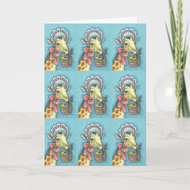 EASTER BONNET GIRAFFE, VACANCES VERS CARTE DE SALU (Devant)
