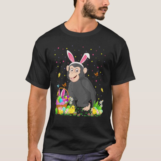 Easter Bonobo Bunny Egg Hunting Bonobo Easter Sund T-Shirt (Front)
