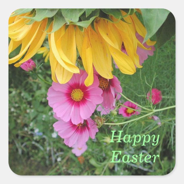 Easter Bouquet Square Sticker (Front)