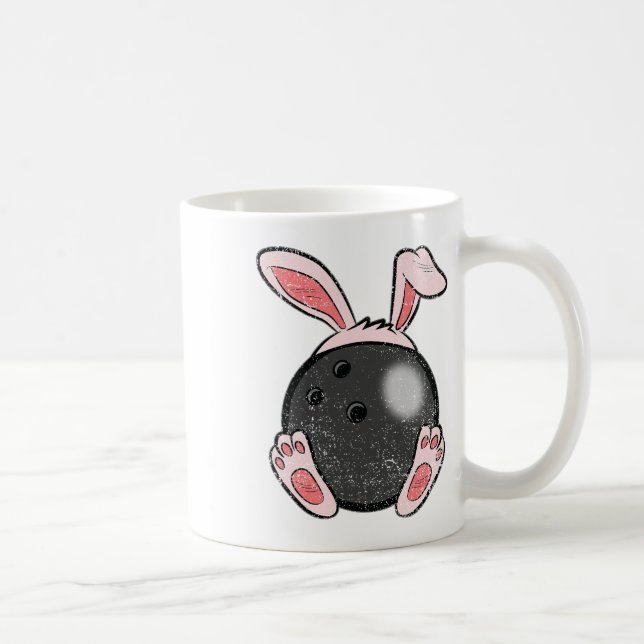 Easter Bowling Lover Bunny Ears Ll Cute Rabbit Spo Coffee Mug (Right)