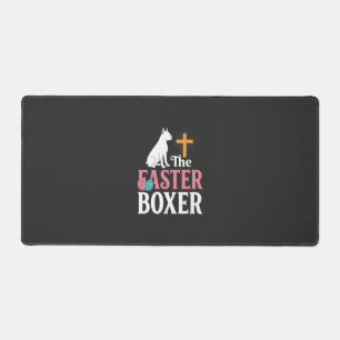 Easter Boxer Dog Vintage Engraving Shirt Desk Mat