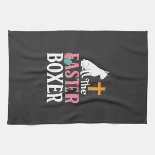 Easter Boxer Dog Vintage Engraving Shirt Kitchen Towel