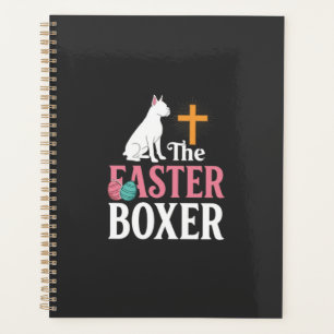 Easter Boxer Dog Vintage Engraving Shirt Planner