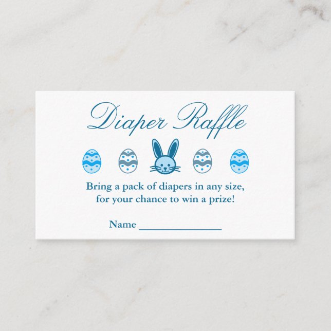Easter Boy Baby Shower Diaper Raffle Enclosure Card (Front)