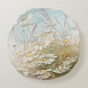 "Easter Brings the Budding Spring" Round Pillow