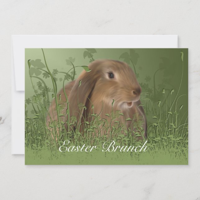 Easter Brown Rabbit Brunch Invitation (Front)