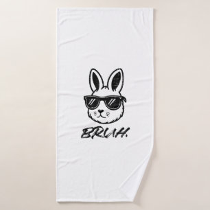 Easter Bruh Bunny Sunglasses Funny Meme Men Boys K Bath Towel