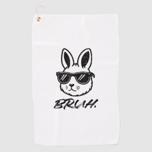 Easter Bruh Bunny Sunglasses Funny Meme Men Boys K Golf Towel