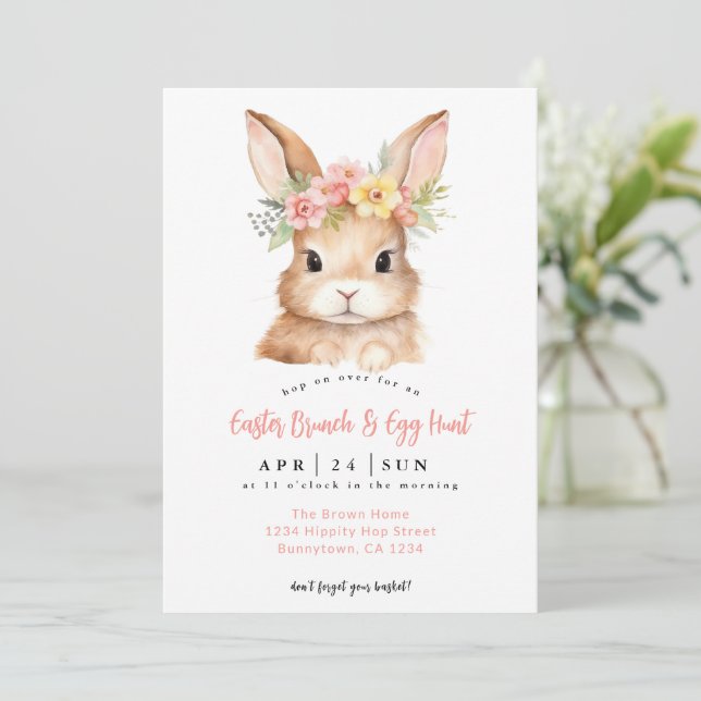 Easter Brunch and Egg Hunt  Invitation (Standing Front)