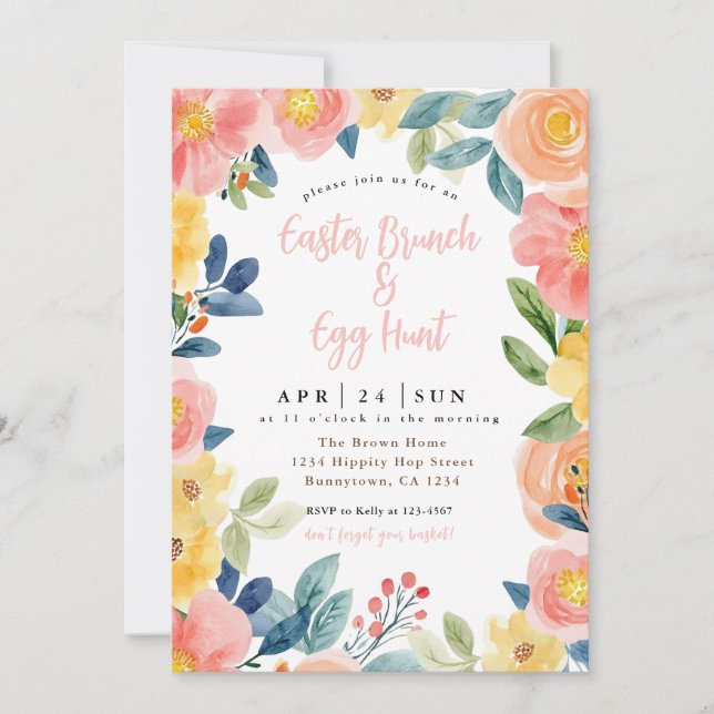 Easter Brunch and Egg Hunt  Invitation (Front)