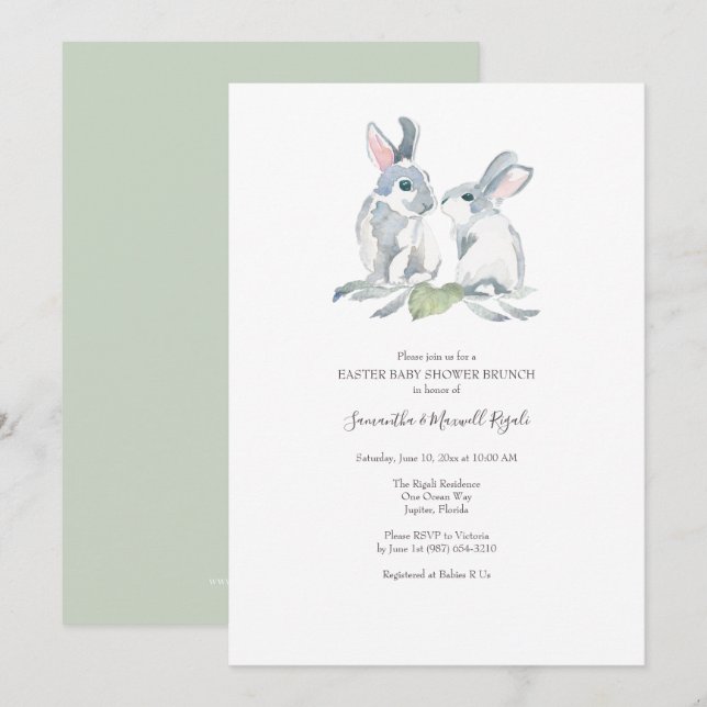 Easter Brunch Baby Shower Gender Neutral Invitation (Front/Back)