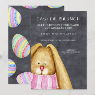 Easter Brunch Bunny Rabbit in Scarf Invitation