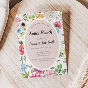 Easter Brunch Colourful Floral Invitation