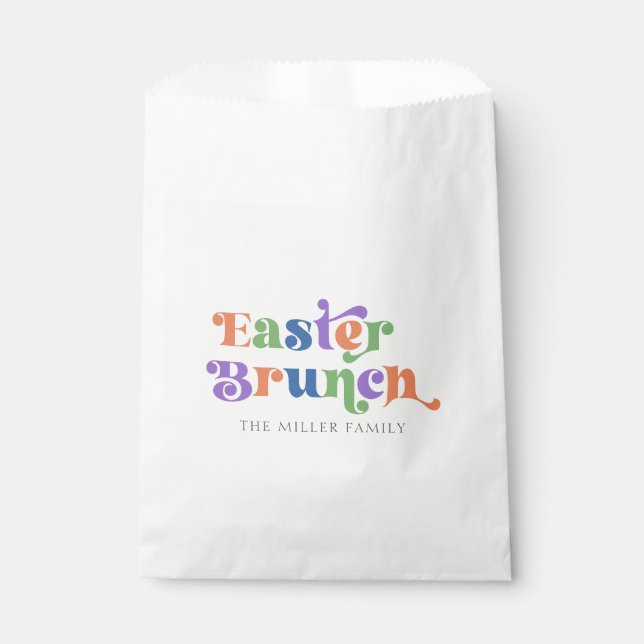 Easter Brunch Colourful Retro Typography Favour Bag (Front)