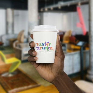Easter Brunch Colourful Retro Typography Paper Cups