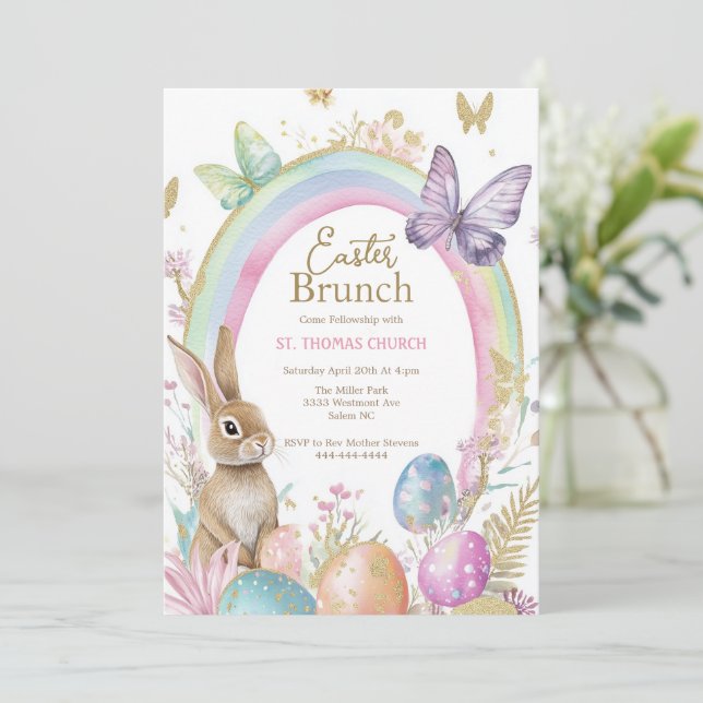 Easter brunch Easter egg hunt Easter Invitation (Standing Front)