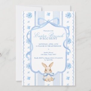 Easter Brunch & Egg Hunt Cottage Rabbit Editable Invitation