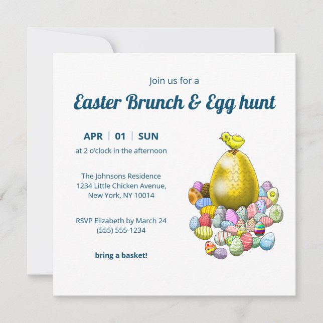 Easter Brunch & Egg Hunt Invitation (Front)