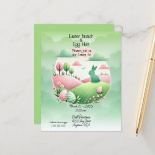 Easter Brunch & Egg Hunt Pink and Green