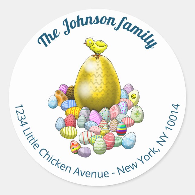 Easter brunch & Egg Hunt Return Address Labels (Front)