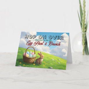 Easter Brunch & Egg Hunt Spring Meadow Bunny Invitation