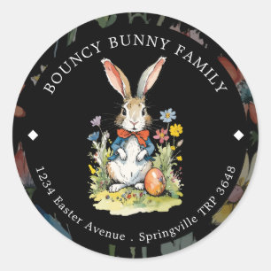 Easter Brunch & Egg Hunt Wildflower Bunny Classi Classic Round Sticker