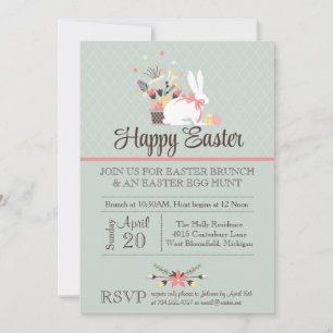 Easter Brunch Invitation, Easter Egg Hunt Invite