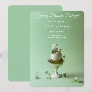 Easter Brunch Invitation Floral Egg Spring Elegant