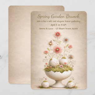 Easter Brunch Invitation Floral Garden Soft Elegan