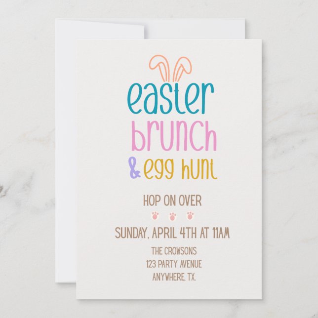Easter Brunch Invitation | Holiday Invite (Front)