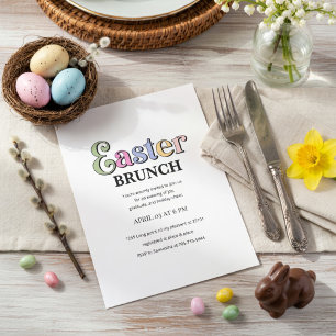 Easter Brunch Invitation   Modern Elegant Spring 