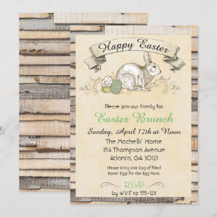 Easter Brunch Invitation-Rabbit Invitation