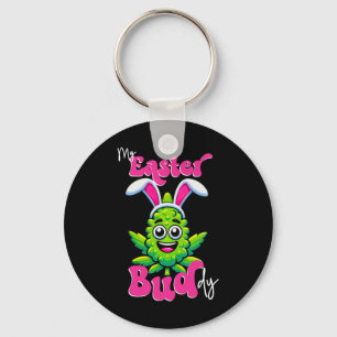 Easter Bud Funny Weed Smoking Flower Day Keychain