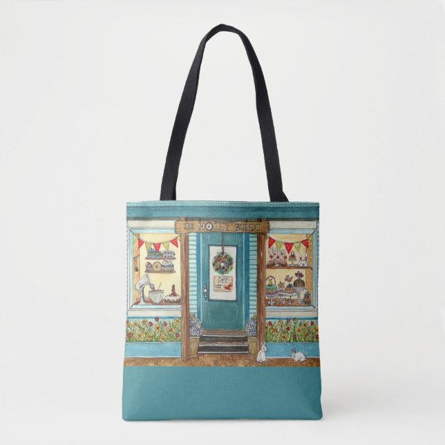 Easter Bundt Cake Shop Watercolor Tote Bag (Front)