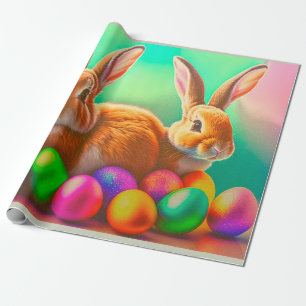 Easter Bunnies and Colourful Eggs Collection Wrapping Paper
