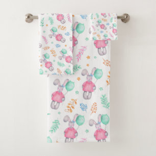 Easter Bunnies Bath Towel Set